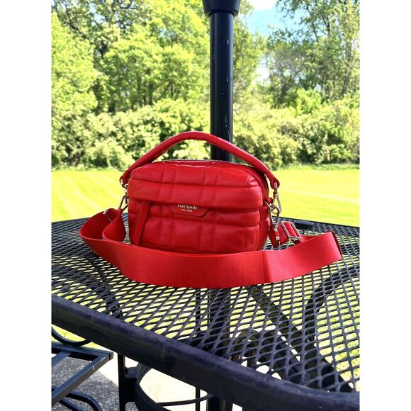 Kate Spade Red Softwhere Quilted Small Convertible Crossbody - Picture 2 of 4